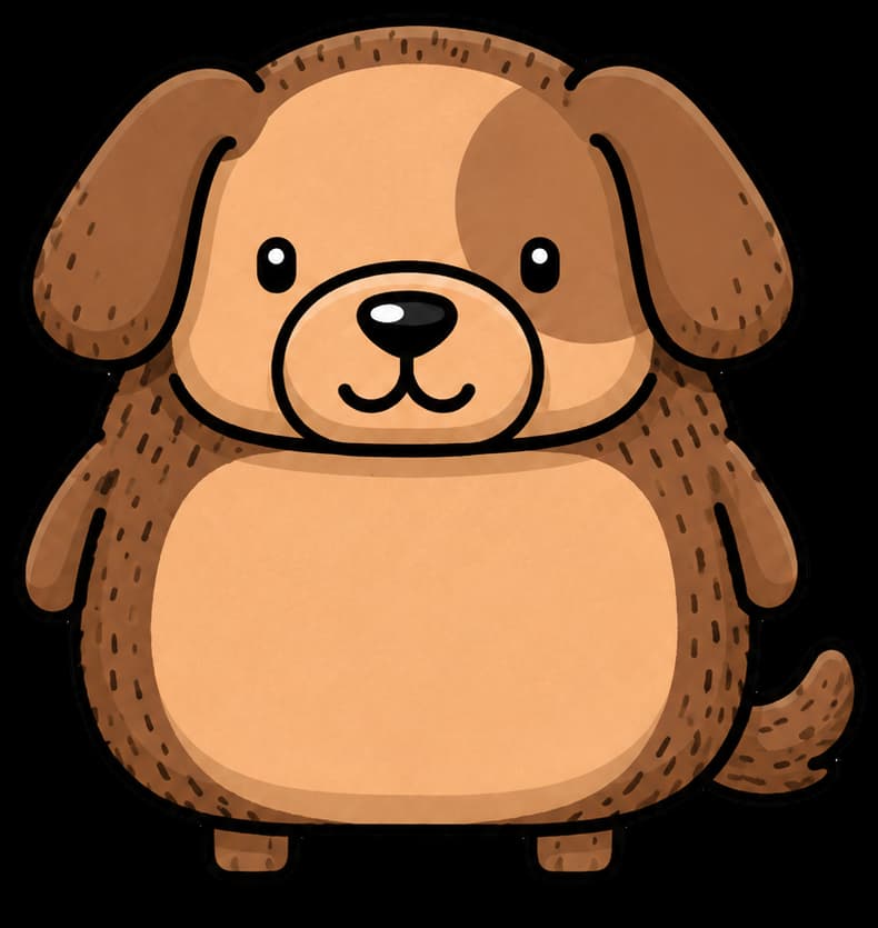 Pooch, the postpooch dog mascot, sitting next to a week of prepared posts